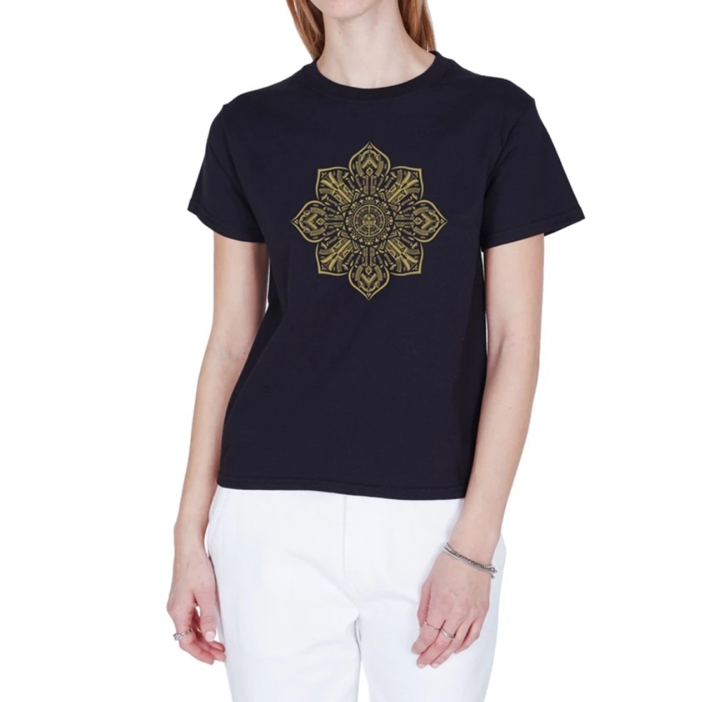 Medium Yellow Obey “Stop the Violence” Shrunk Top